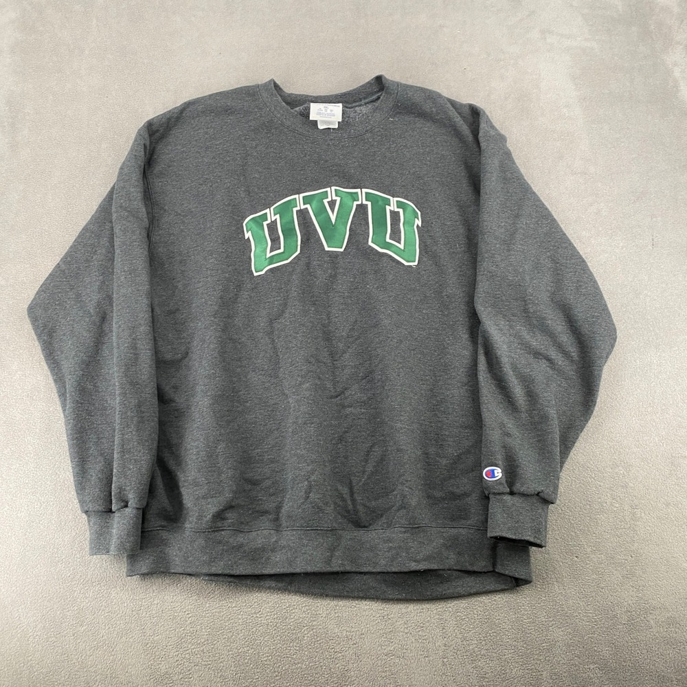 Champion UVU Utah Valley University Sweatshirt Mens 2XL Gray Crewneck Pullover